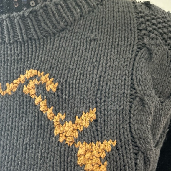 New Edition Grey Cotton Cable Knit Sweater Size Medium - Picture 9 of 15